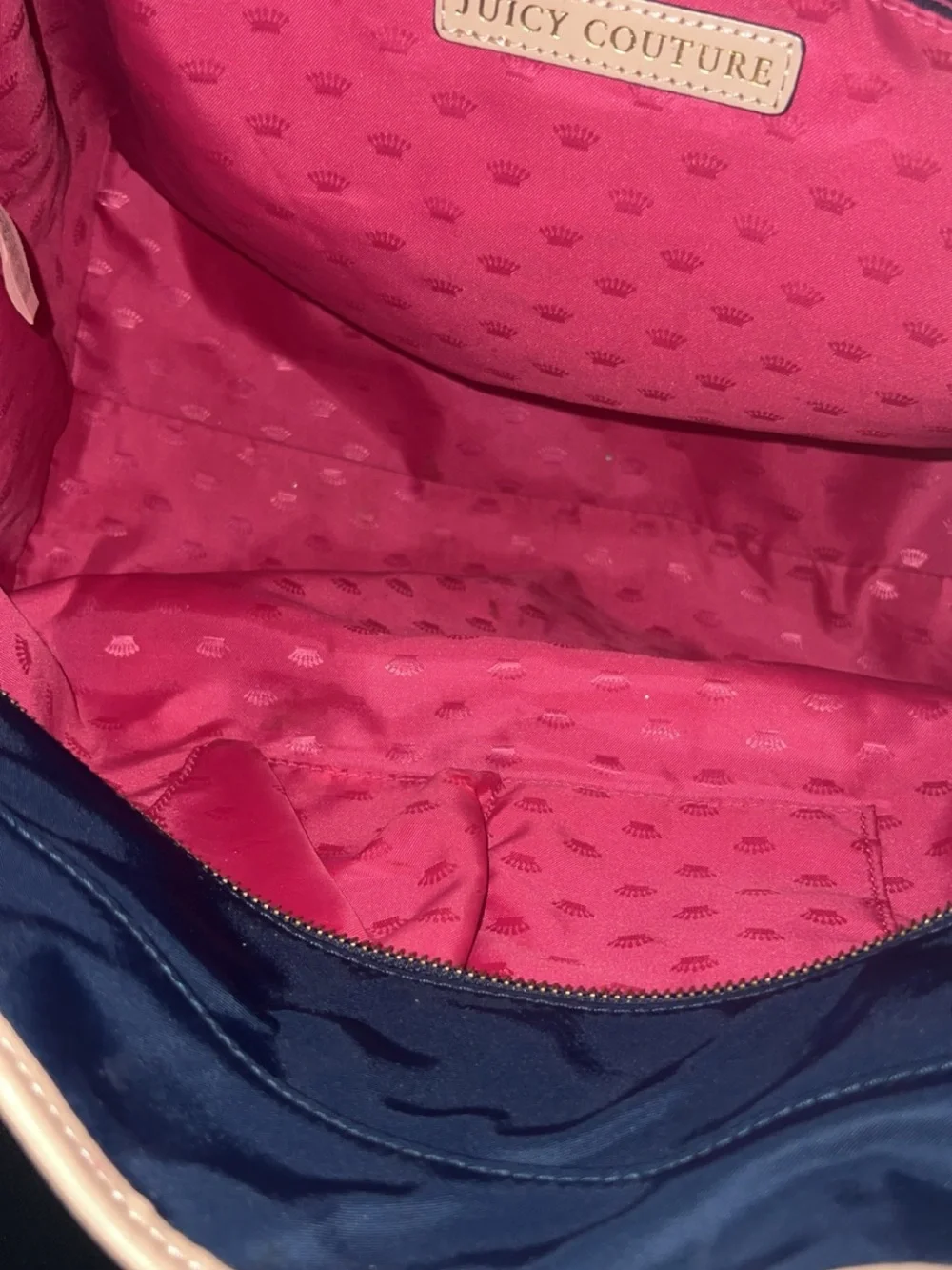 Juicy Couture Navy and Cream Trim Tote Laptop Bag